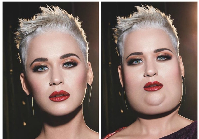 What would Kardashian, Buzova and 19 other stars with a second chin look like