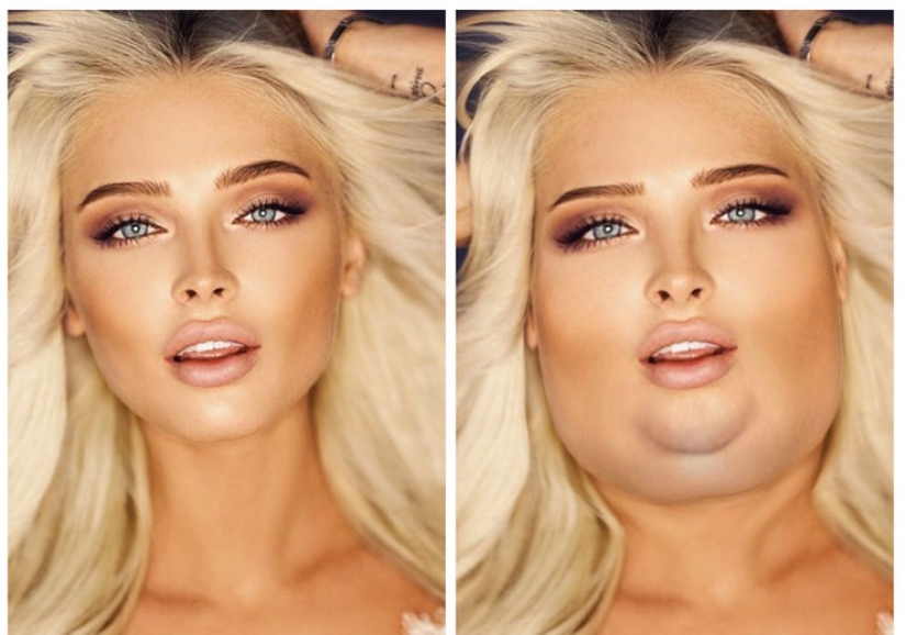 What would Kardashian, Buzova and 19 other stars with a second chin look like