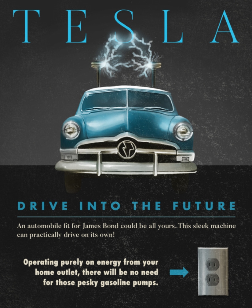 What would Tesla, Airbnb and Snapchat ads look like in the 1950s