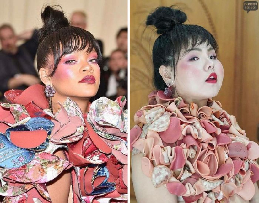 When a boring costume can be eaten: Taika recreates star outfits from products