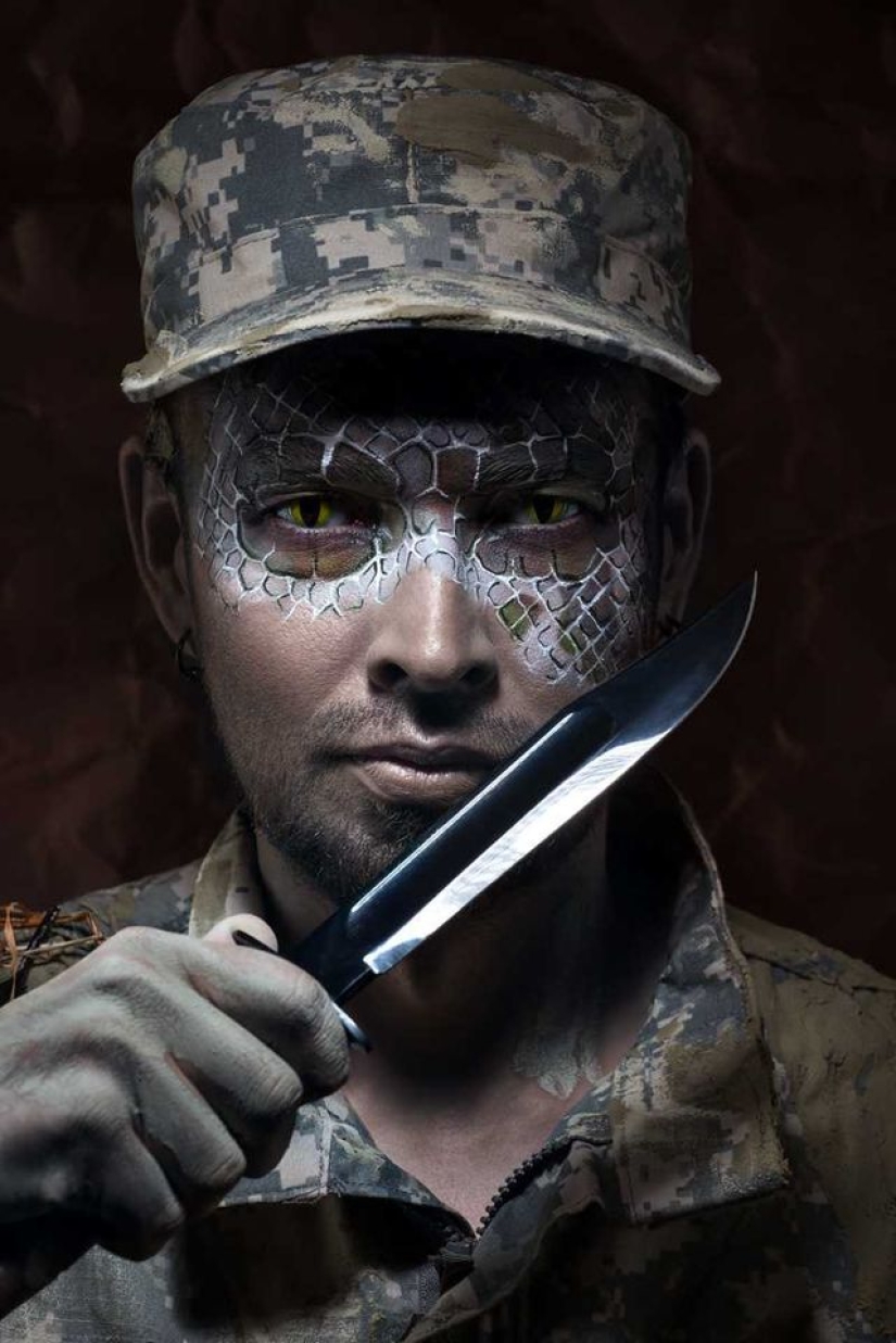 Wild soldiers: Russian photographer showed how soldiers turn into animals
