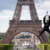 With a breeze: in Paris, you can ride a zipline from the Eiffel Tower