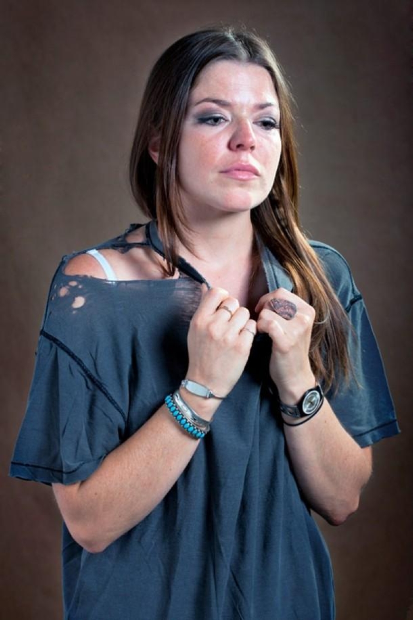 Women in the clothes of their exes — an unusual photo project by Carla Richmond