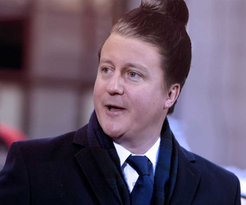 World leaders with bugle tails on their heads