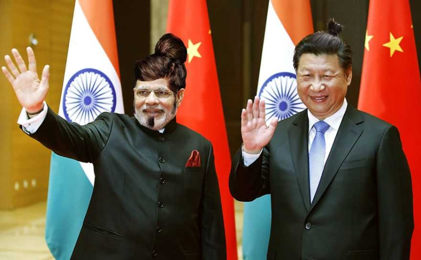 World leaders with bugle tails on their heads