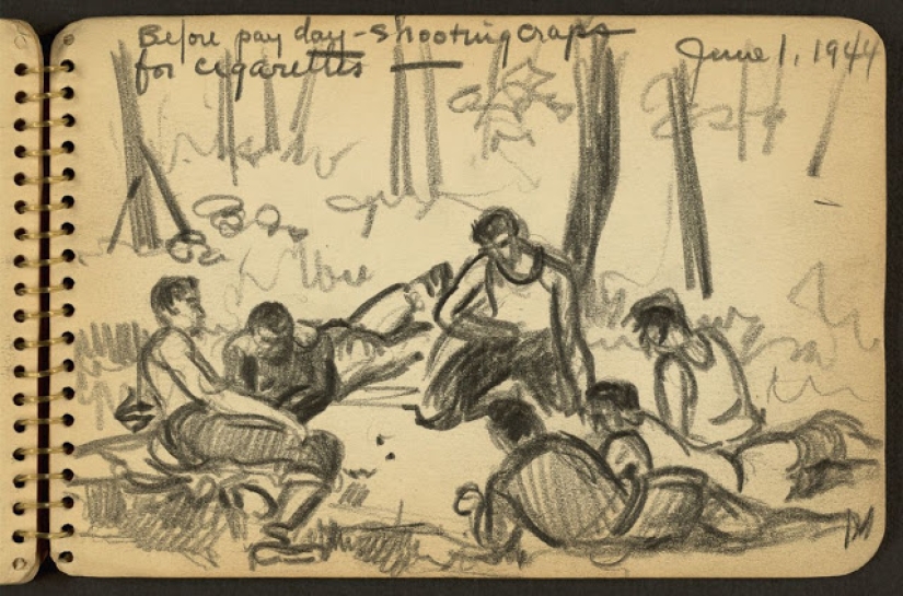 World War II in the drawings of a 21-year-old soldier made in 1944 World War II in the drawings of a 21-year-old soldier made in 1944