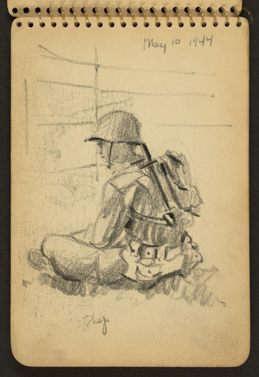 World War II in the drawings of a 21-year-old soldier made in 1944 World War II in the drawings of a 21-year-old soldier made in 1944