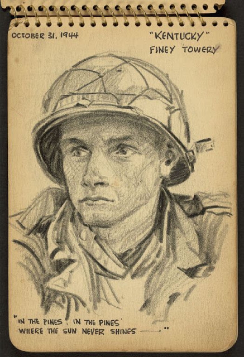 World War II in the drawings of a 21-year-old soldier made in 1944 World War II in the drawings of a 21-year-old soldier made in 1944