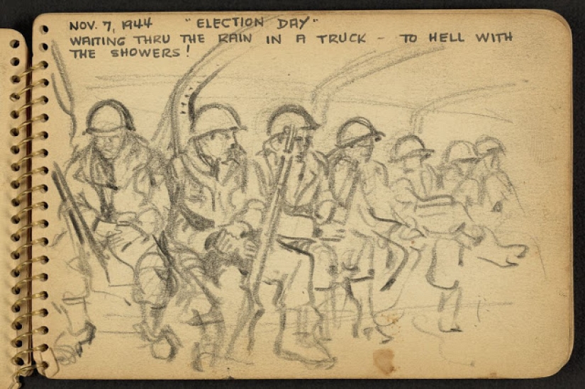 World War II in the drawings of a 21-year-old soldier made in 1944 World War II in the drawings of a 21-year-old soldier made in 1944