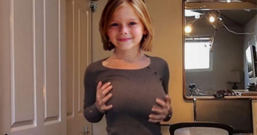 Wow! 7-year-old girl got a hollywood bust Wow! 7-year-old girl got a hollywood bust