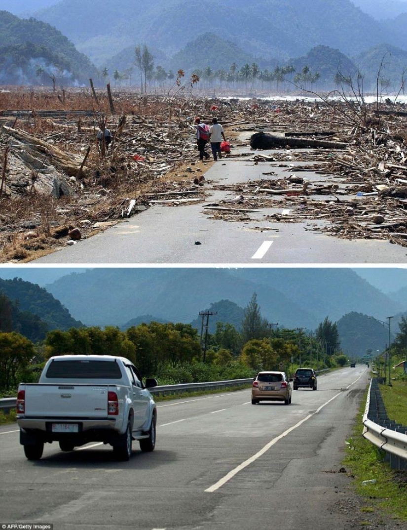 10 años después: comparando fotos de la recuperación de Indonesia 10 años después: comparando fotos de la recuperación de Indonesia