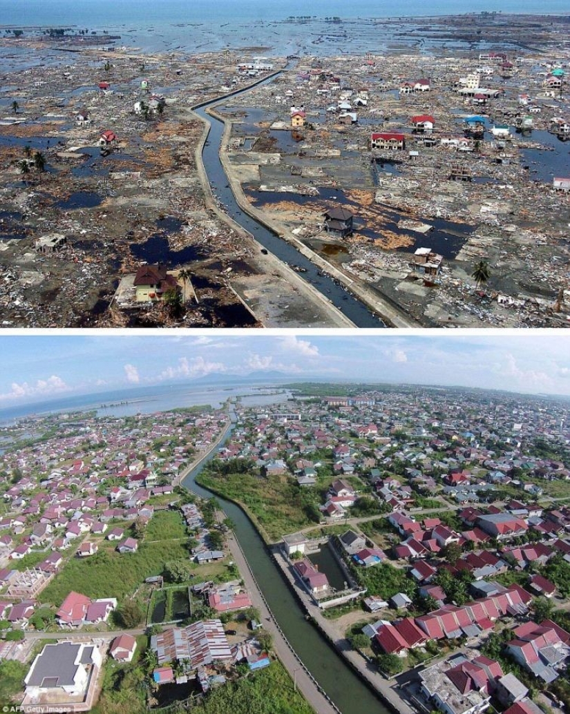 10 años después: comparando fotos de la recuperación de Indonesia 10 años después: comparando fotos de la recuperación de Indonesia