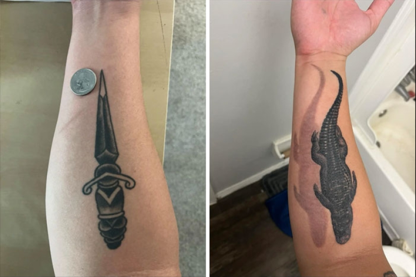 10 Before & After Pics Of Terrible Tattoos Getting Fixed, As Shared In This Online Group