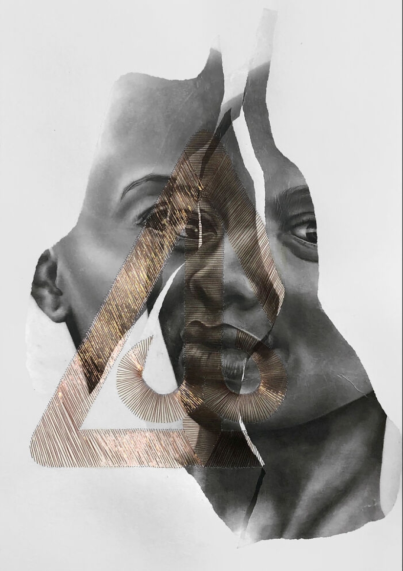 10 impresionantes retratos reconstruidos con intrincadas costuras de hilo de cobre por Mariana San Martín