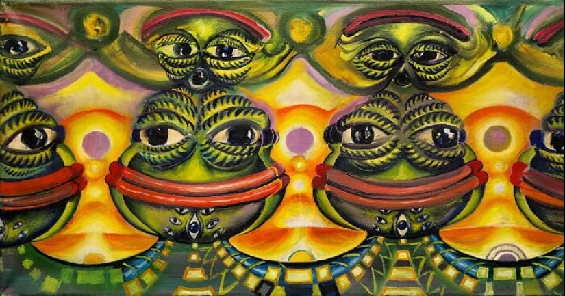 10 obras de arte de renombre replicadas por este artista pero con Pepe la rana como rostro