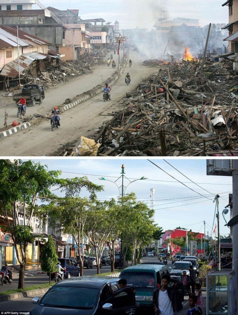 10 years later: comparing photos of Indonesia's recovery 10 years later: comparing photos of Indonesia's recovery