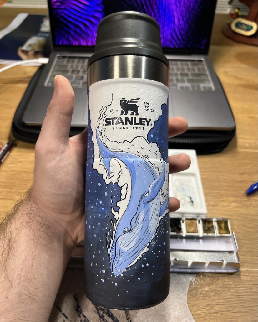13 Realistic Drawings I Created On ‘Stanley’ Thermoses