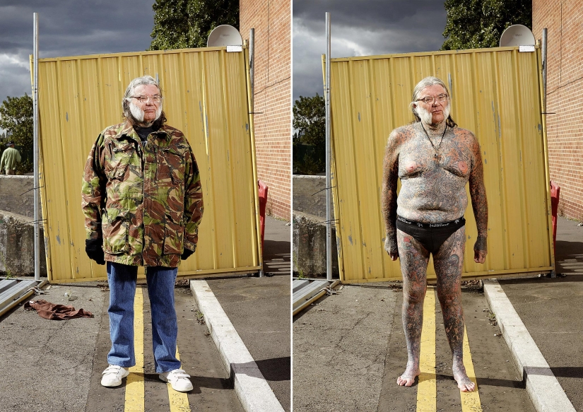 14 photos of English tattoo lovers with and without clothes