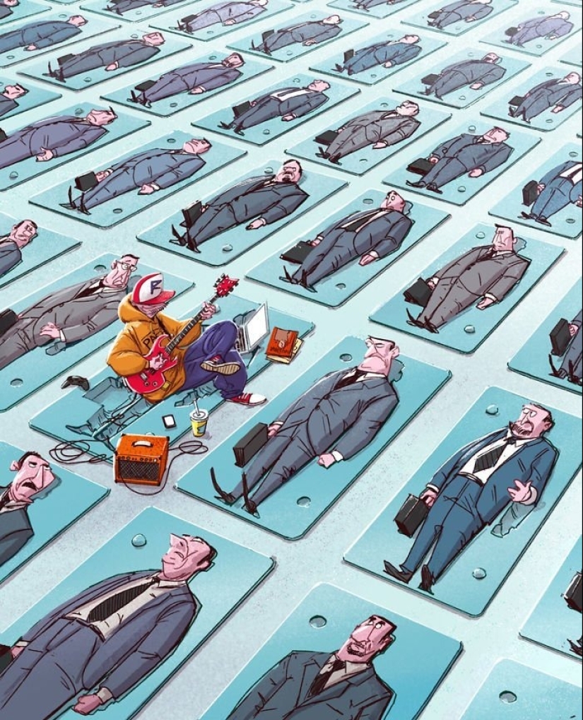 15 biting illustrations by a Polish artist that describe our life without embellishment