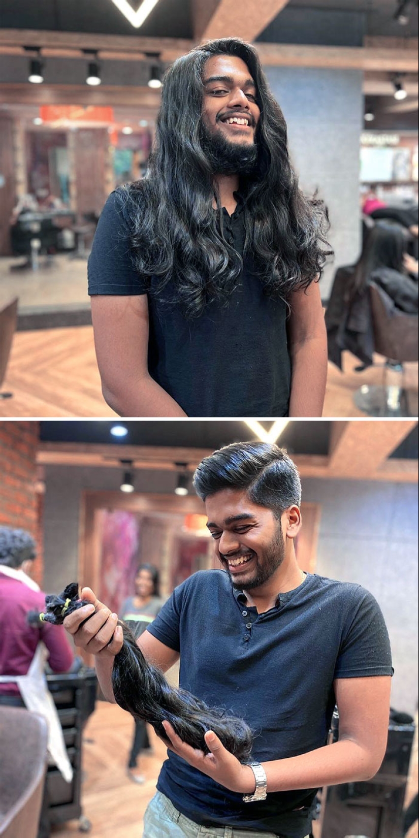 15 personas antes y después de cortarse el pelo largo para donarlo