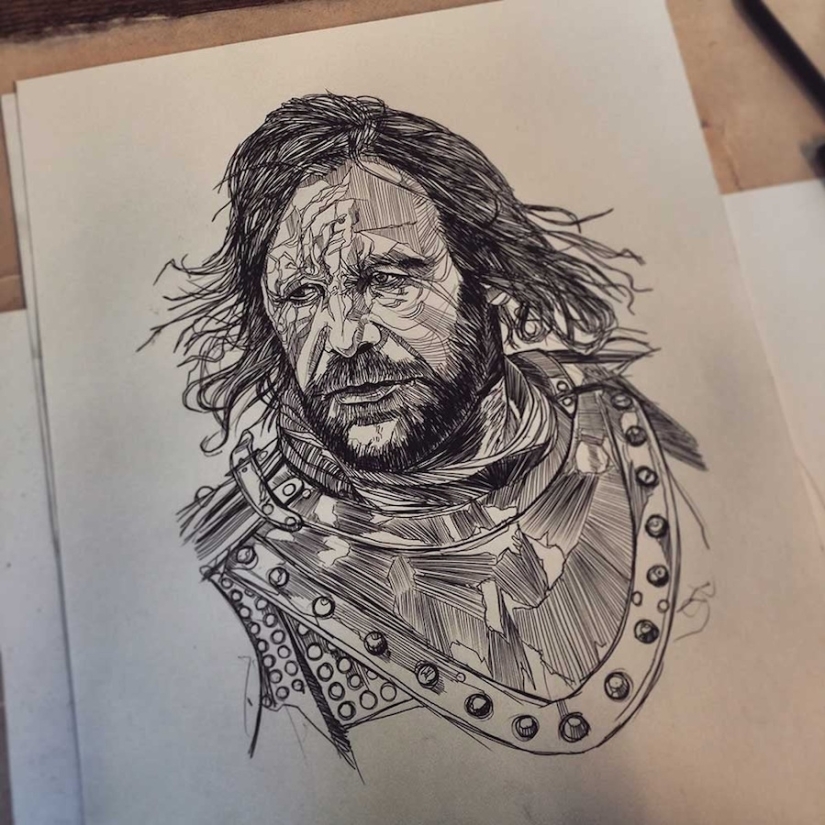 20 incredible paintings written with an ordinary ballpoint pen