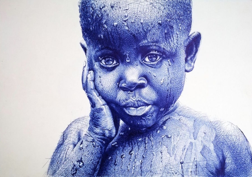 20 incredible paintings written with an ordinary ballpoint pen