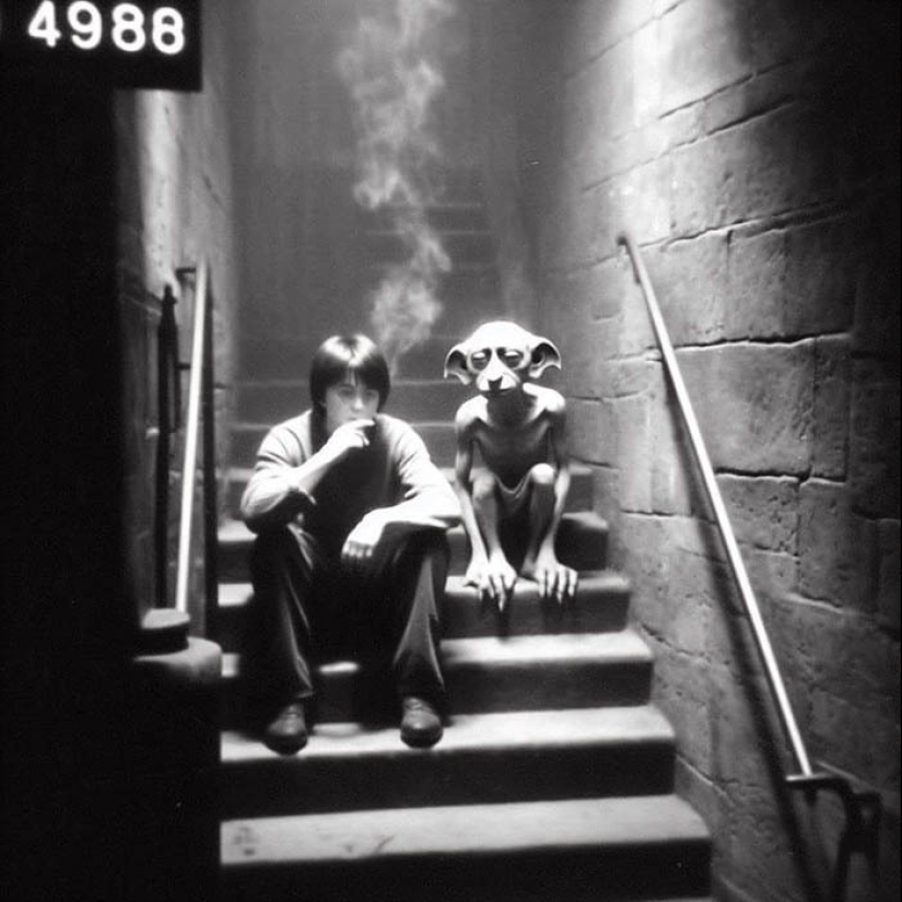 28 fotografías generadas por IA de la salvaje realidad detrás de las cortinas mágicas de Hogwarts