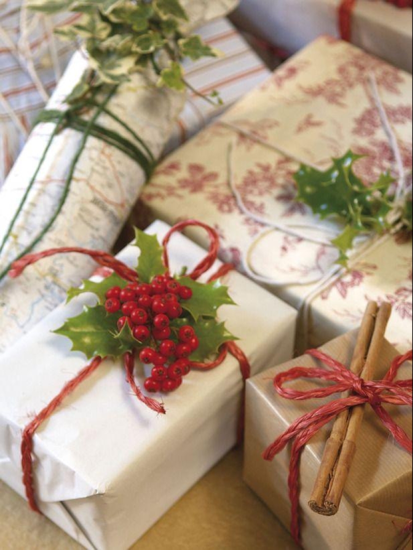 30 ideas how to wrap a New Year's gift