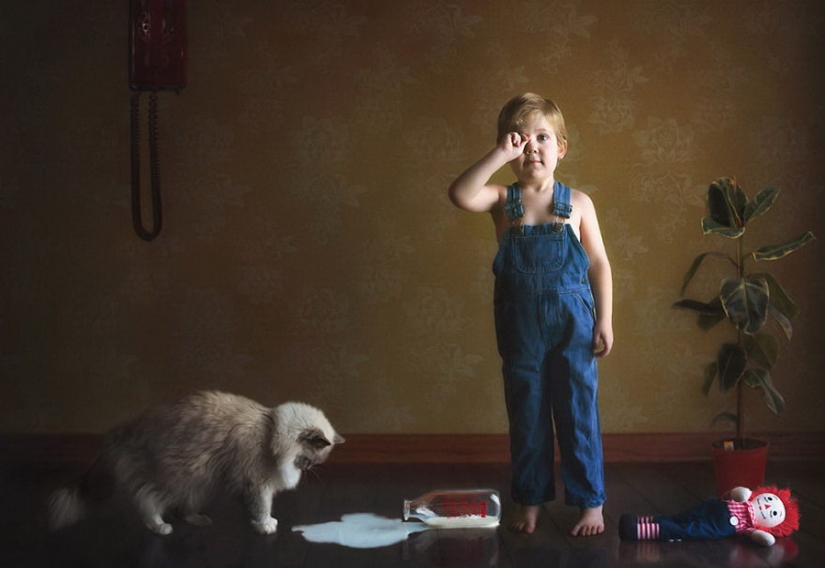 3+2. Niños y gatos fotografiados por Beth Mancuso