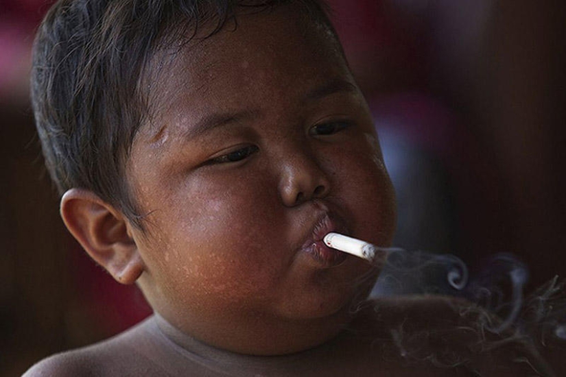 4-year-old Indonesian quit smoking and began to overeat 4-year-old Indonesian quit smoking and began to overeat