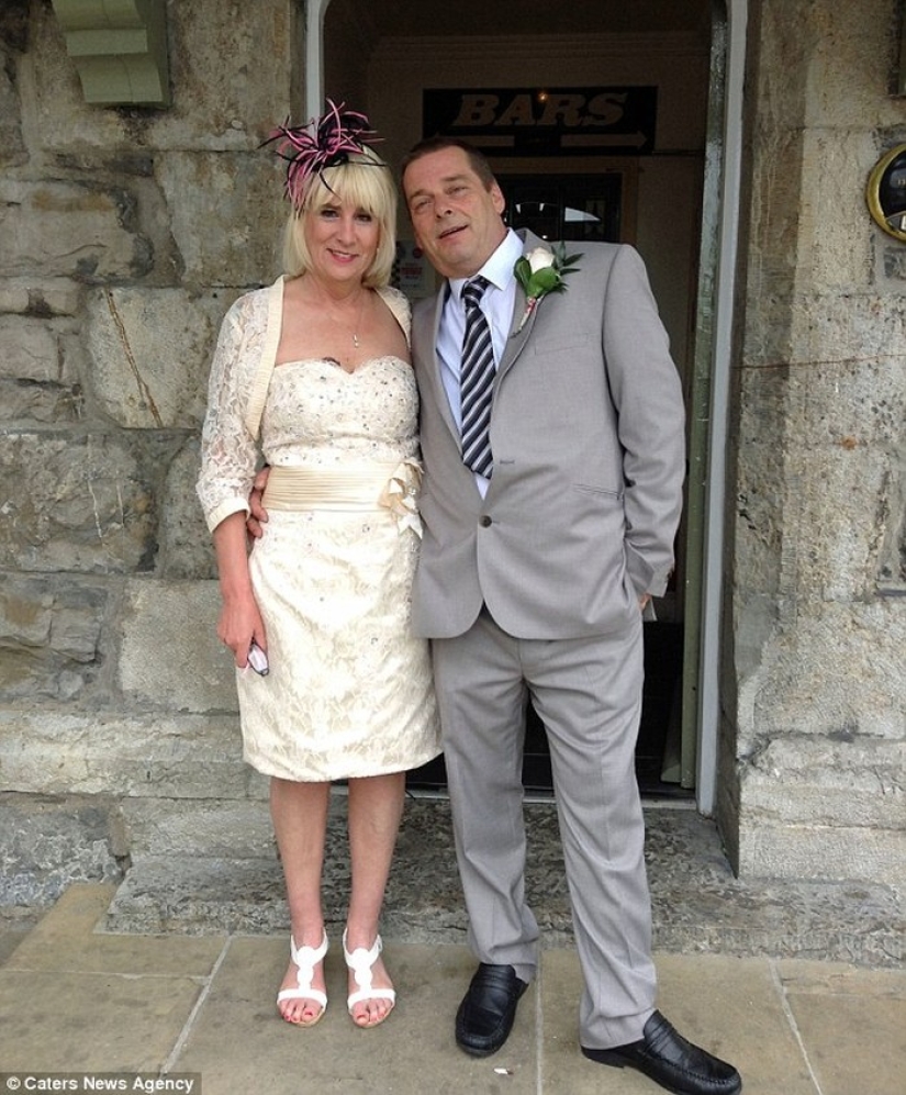 58-year-old bride arrives at her own wedding... in a coffin