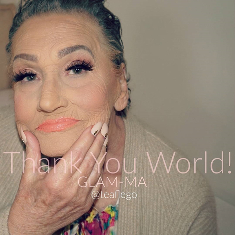80-year-old grandmother asked her granddaughter to do her makeup and woke up famous