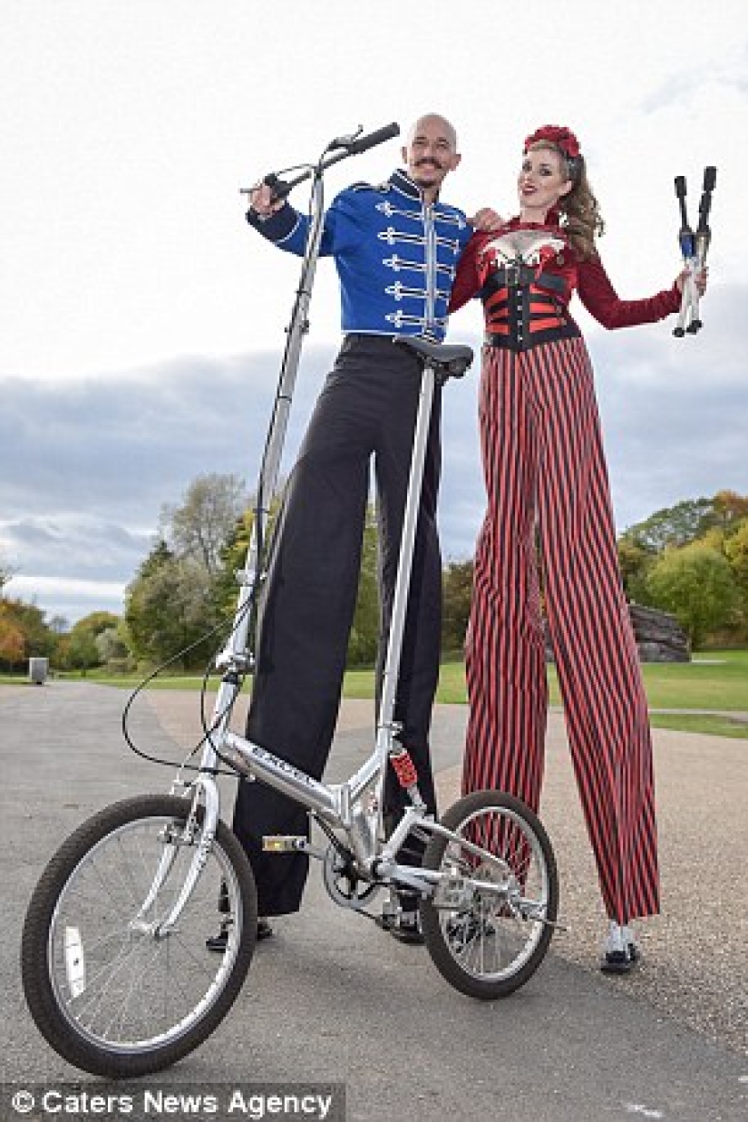 A British woman dropped out of university for a circus performance where she drives nails into her father's nose