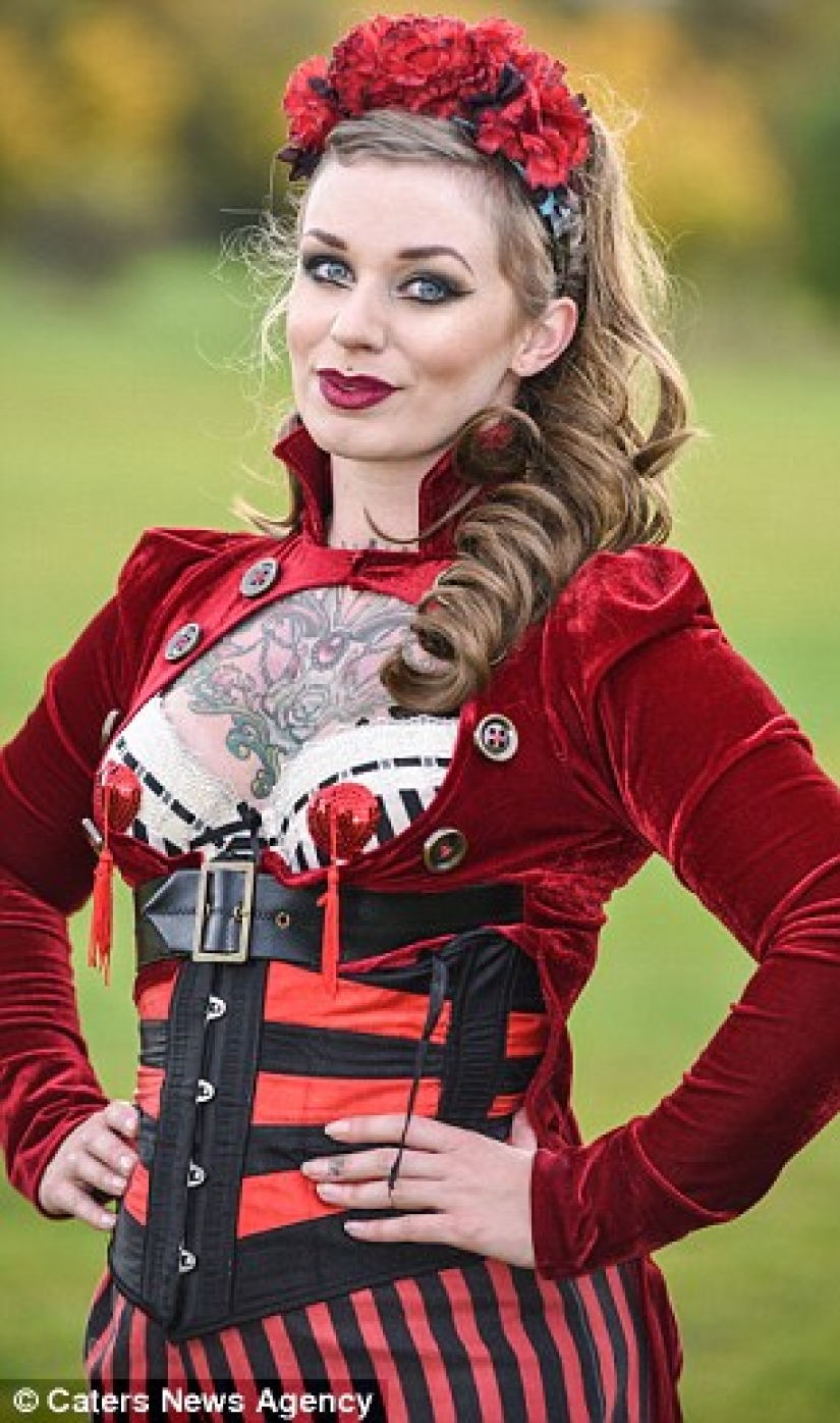 A British woman dropped out of university for a circus performance where she drives nails into her father's nose