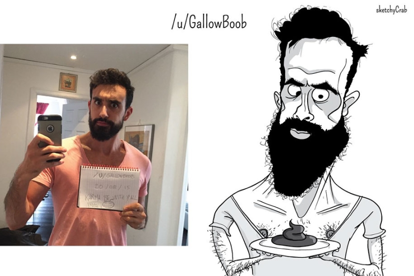A cartoonist drew Reddit users, highlighting the worst