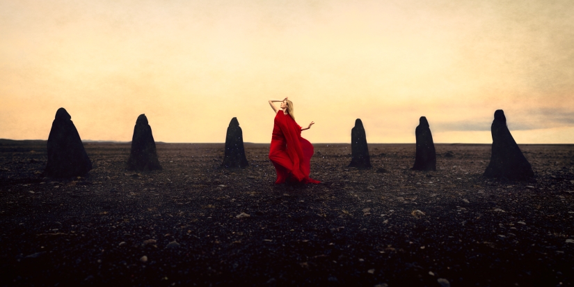 A dark fairy tale against the background of the cold landscapes of Iceland