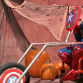 A father creates costumes for his son's wheelchair
