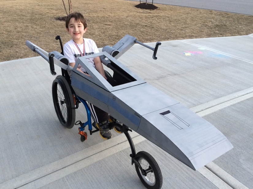 A father creates costumes for his son's wheelchair A father creates costumes for his son's wheelchair