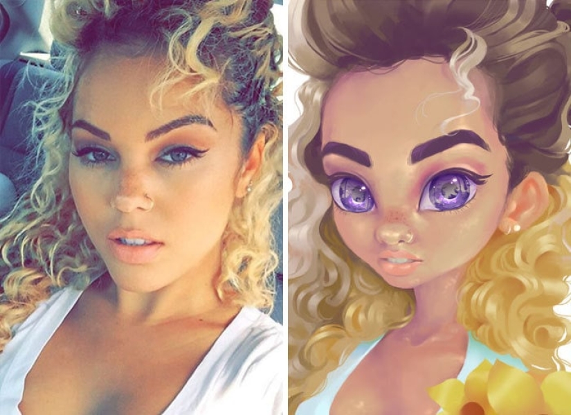 A lover of Disney and Pixar turns portraits of ordinary people into cartoons, and it's incredible! A lover of Disney and Pixar turns portraits of ordinary people into cartoons, and it's incredible!