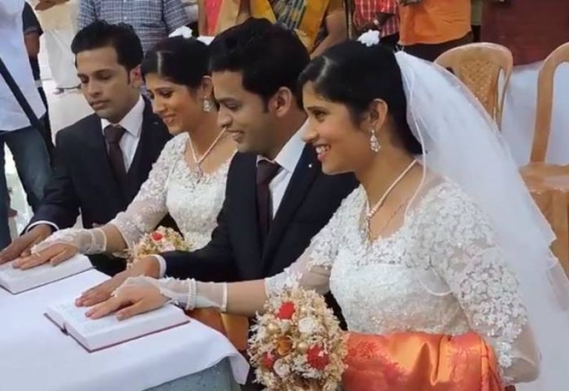 A pair of twins married a pair of twins to a pair of twins A pair of twins married a pair of twins to a pair of twins