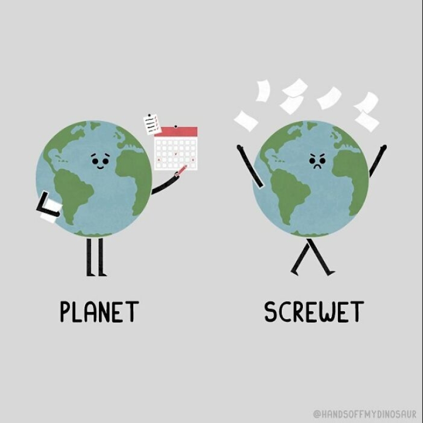 A Playful Twist Of Words: My Series Of 15 Punny Illustrations And Their Quirky Opposites