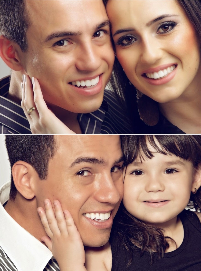 A tres años de la tragedia, un brasileño recrea una foto de su difunta esposa con su hija de tres años