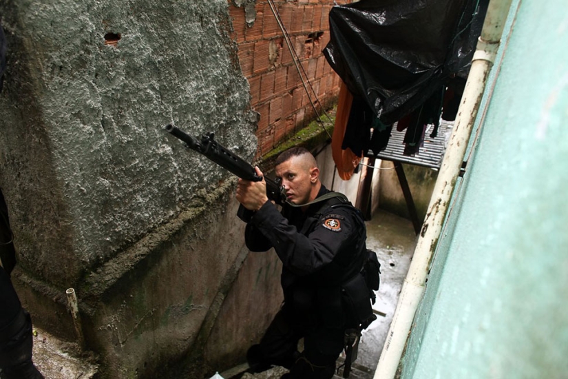 A walk through the dangerous favelas of Rio de Janeiro in the company of Brazilian special forces