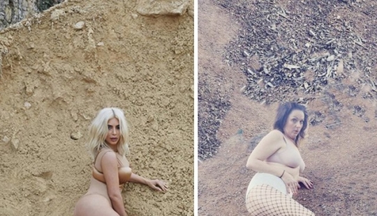 A woman very funny parodies photos of stars on Instagram
