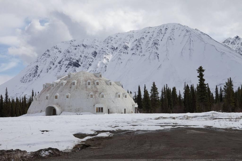 Abandoned igloo hotel in Alaska