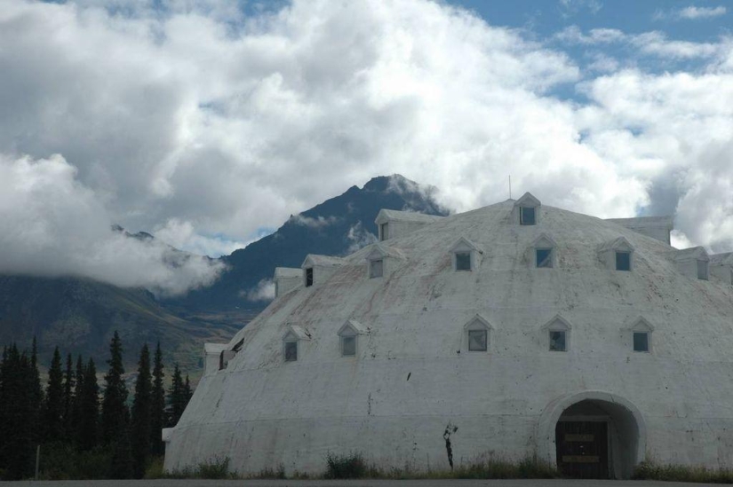 Abandoned igloo hotel in Alaska