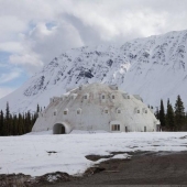 Abandoned igloo hotel in Alaska