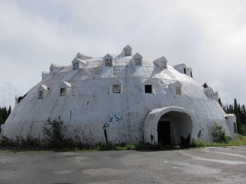 Abandoned igloo hotel in Alaska