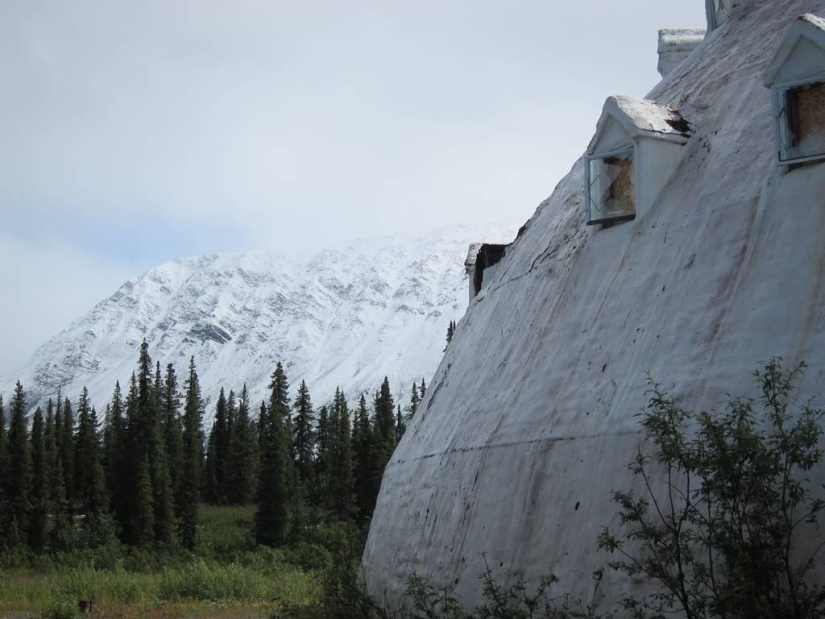Abandoned igloo hotel in Alaska