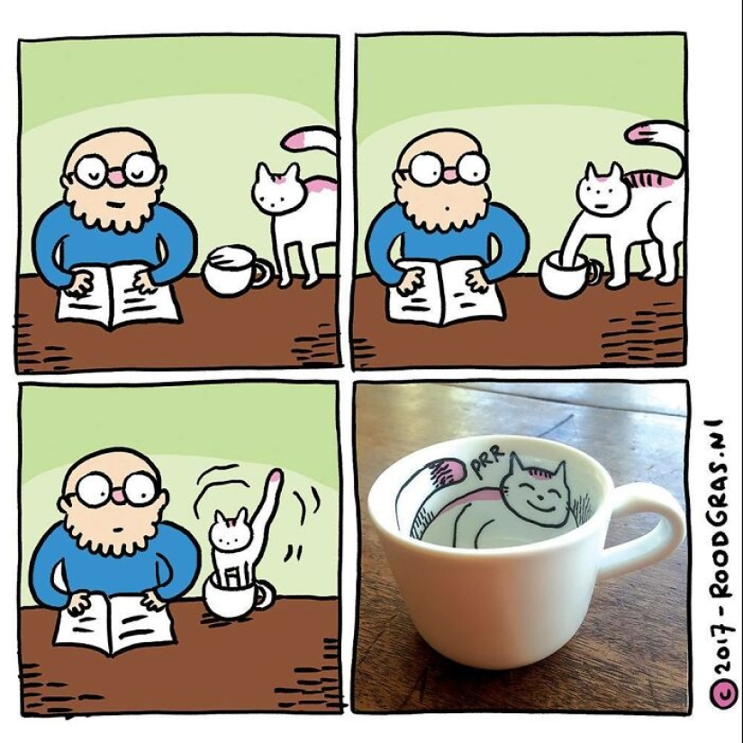 Adorable Wordless Cat Comics By This Dutch Artist